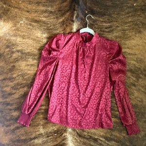 Maroon leopard print top